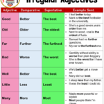 100 Examples Of Irregular Adjectives Expressions Adn Example Sentences