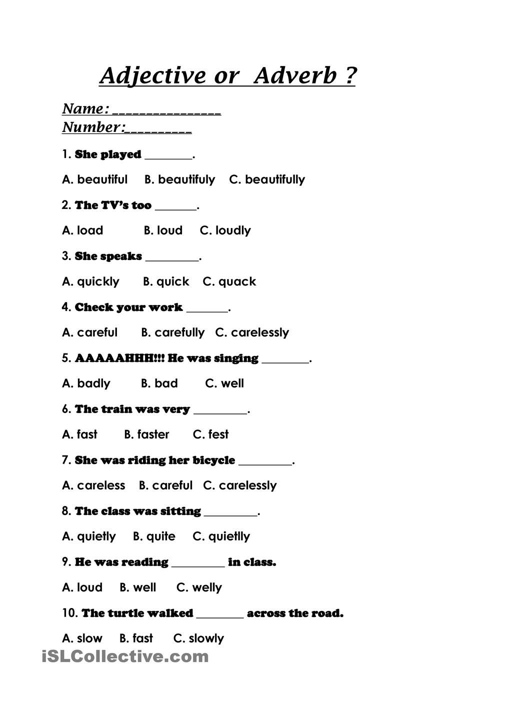 Adverb Worksheet Grade 6 AdverbWorksheets