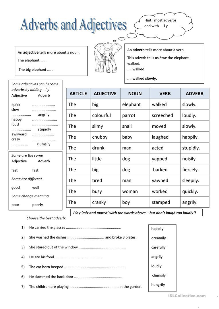 Adjective And Adverb Worksheets With Answer Key Db Excel AdverbWorksheets