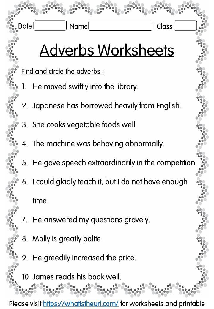 Adverbs Of Manner Worksheets For Grade 5 AdverbWorksheets