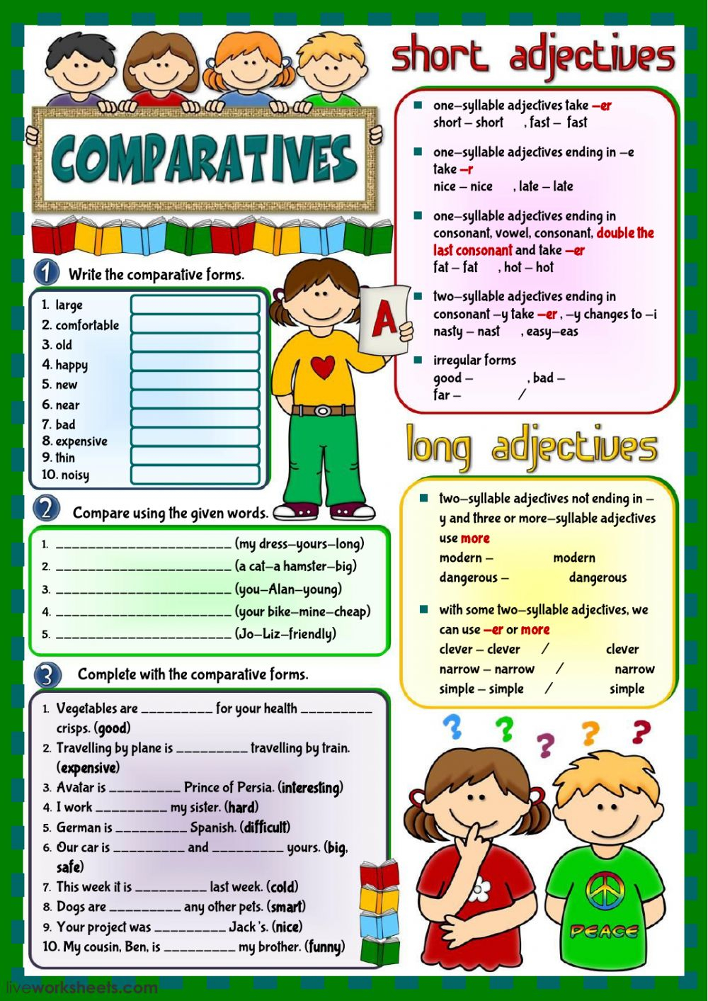 Comparatives Revision Worksheet