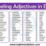 Feelings Adjectives Archives English Study Here