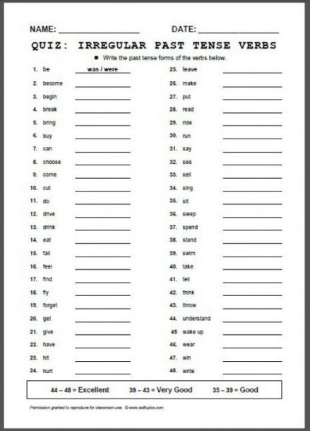 Verb Practice Worksheet 8th Grade
