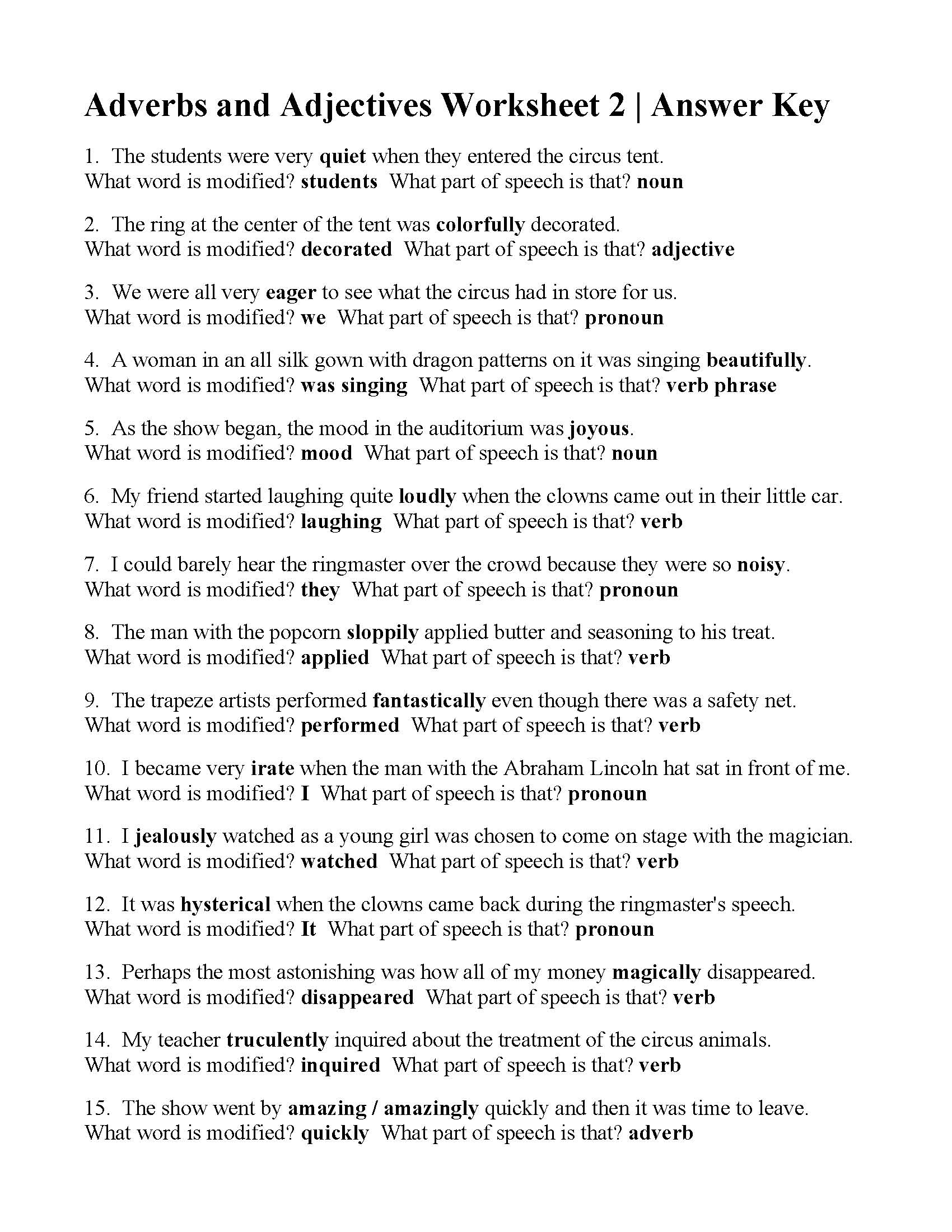 Worksheet On Adverb Clauses With Answers Printable Worksheets And